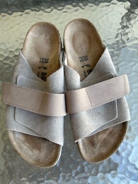 Women’s BIRKENSTOCK “KYOTO” Premium Nubuck Suede Wrap Slide Sandals sz 38 US 7